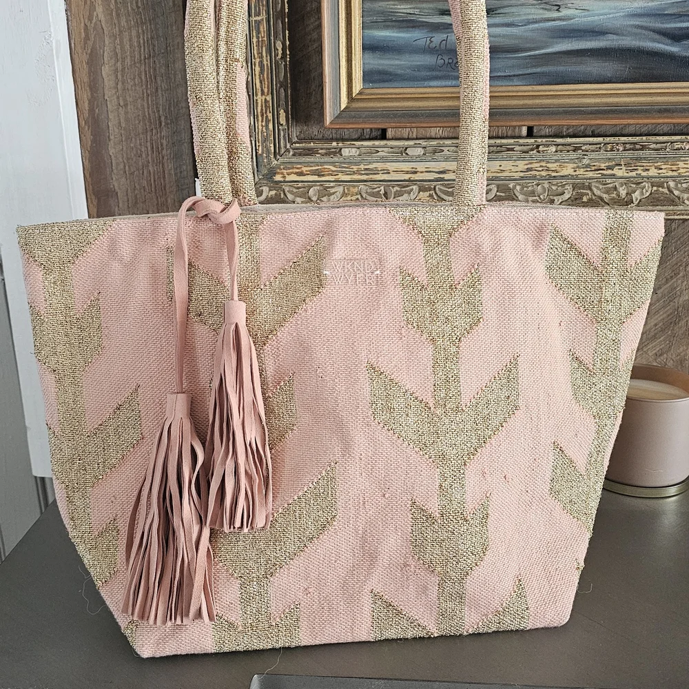 Pink and Gold Tote Bag